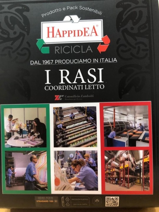 Happidea Completo lenzuola in raso di puro cotone made in Italy art. Raso